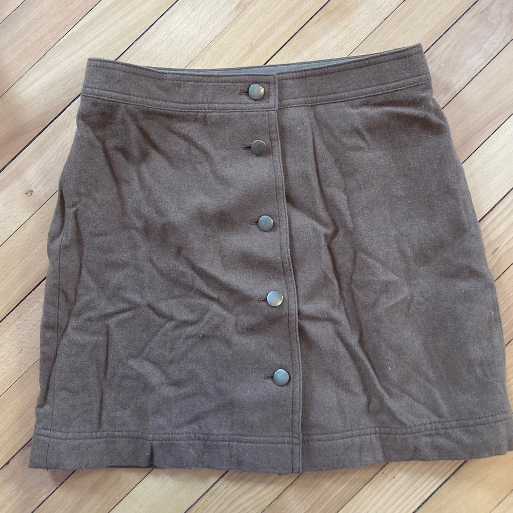Madewell wool button-front skirt, 00